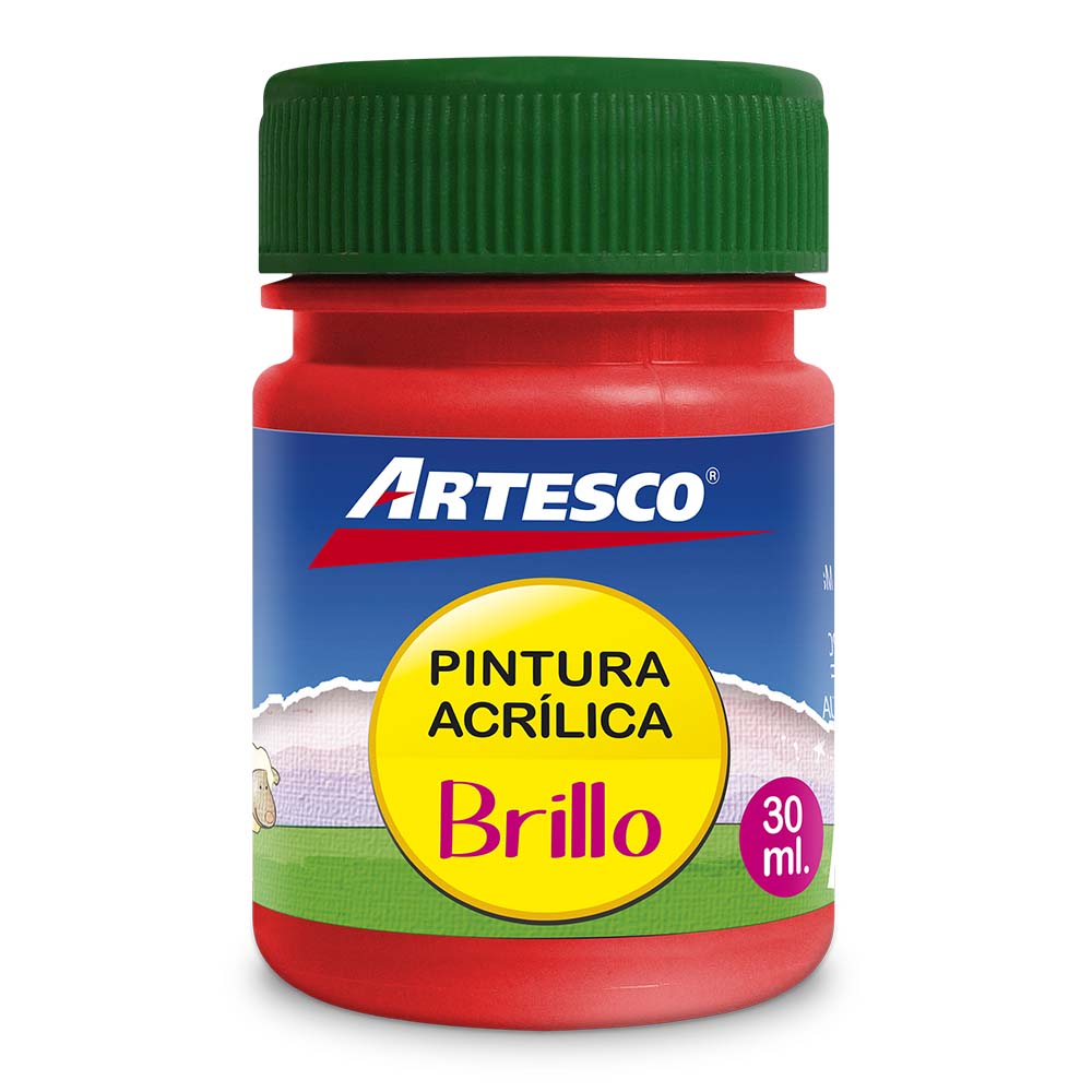 Pintura acrílica brillante 30 ml rojo # 302 Artesco