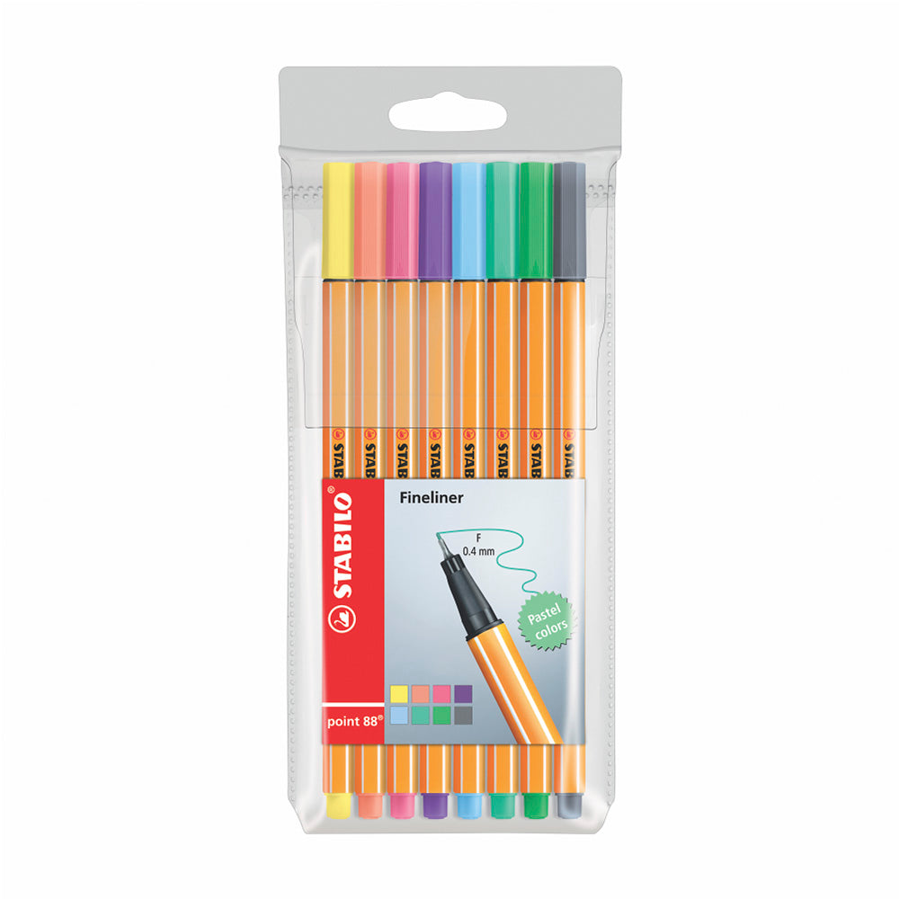 Estuche pastel x 8 piezas rotulador point 88 Stabilo