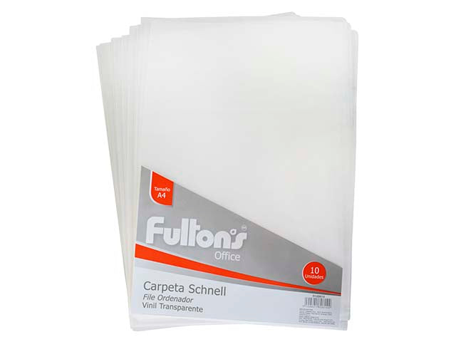 File ordenador A4 en L transparente x 10 unid. Fultons