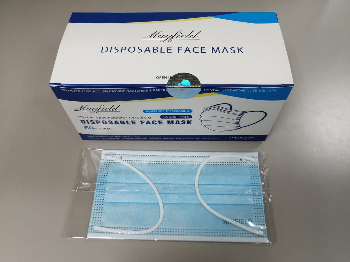 Mascarilla quirurgica 3 pliegues x 50 un mayfield