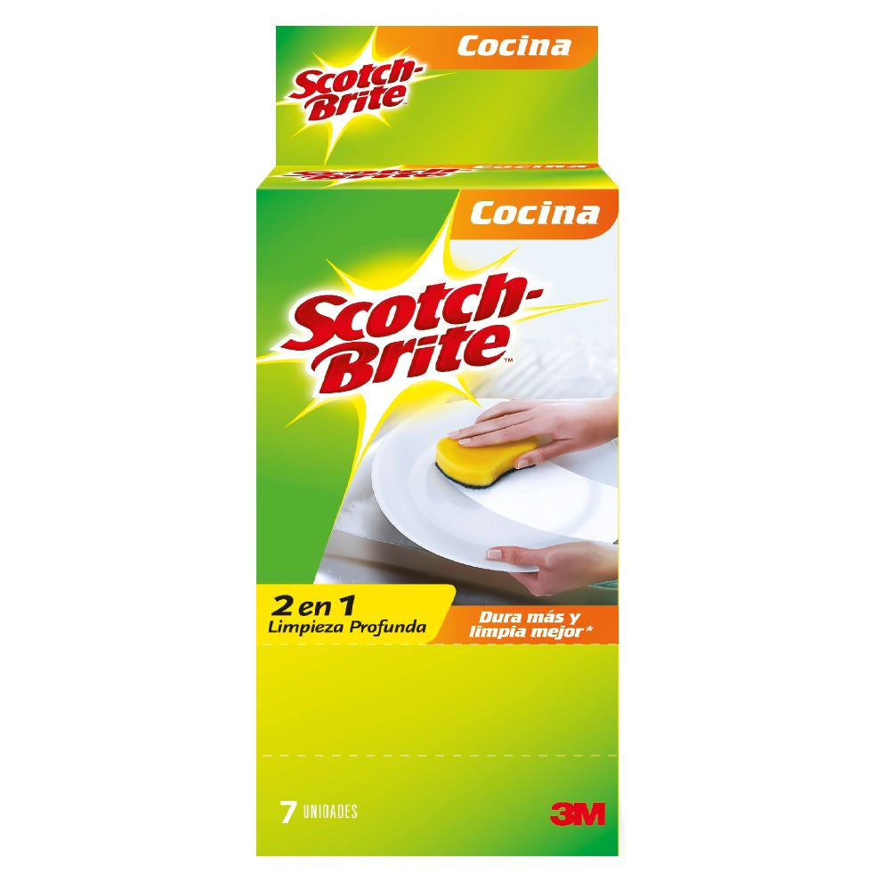 Esponja multiusos 2 en 1 x 7 unidades Scotch-Brite