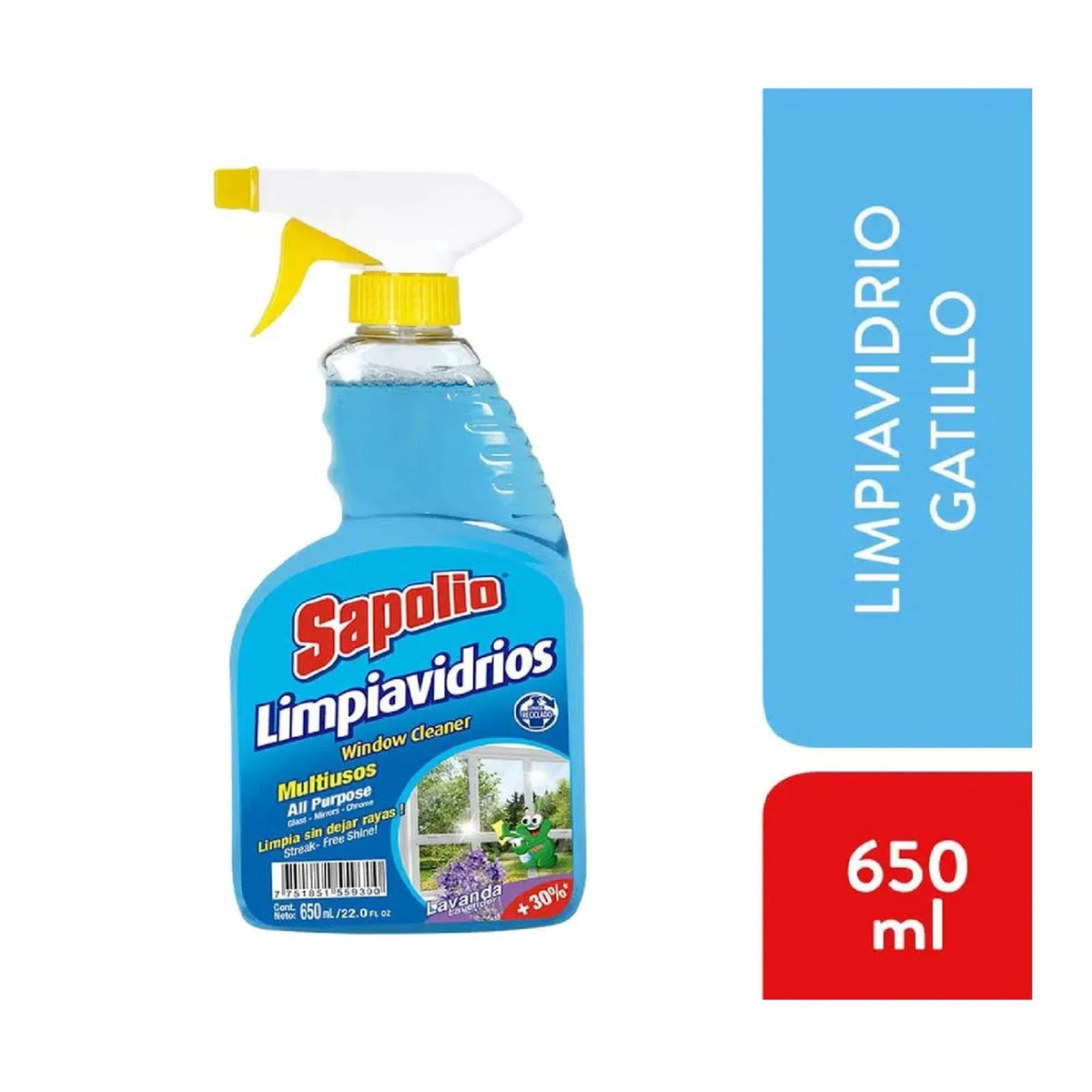 Liquido limpia vidrios gatillo 650 ml Sapolio