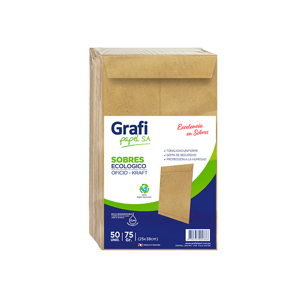 Sobre kraft ecologico oficio 50 und Grafipapel