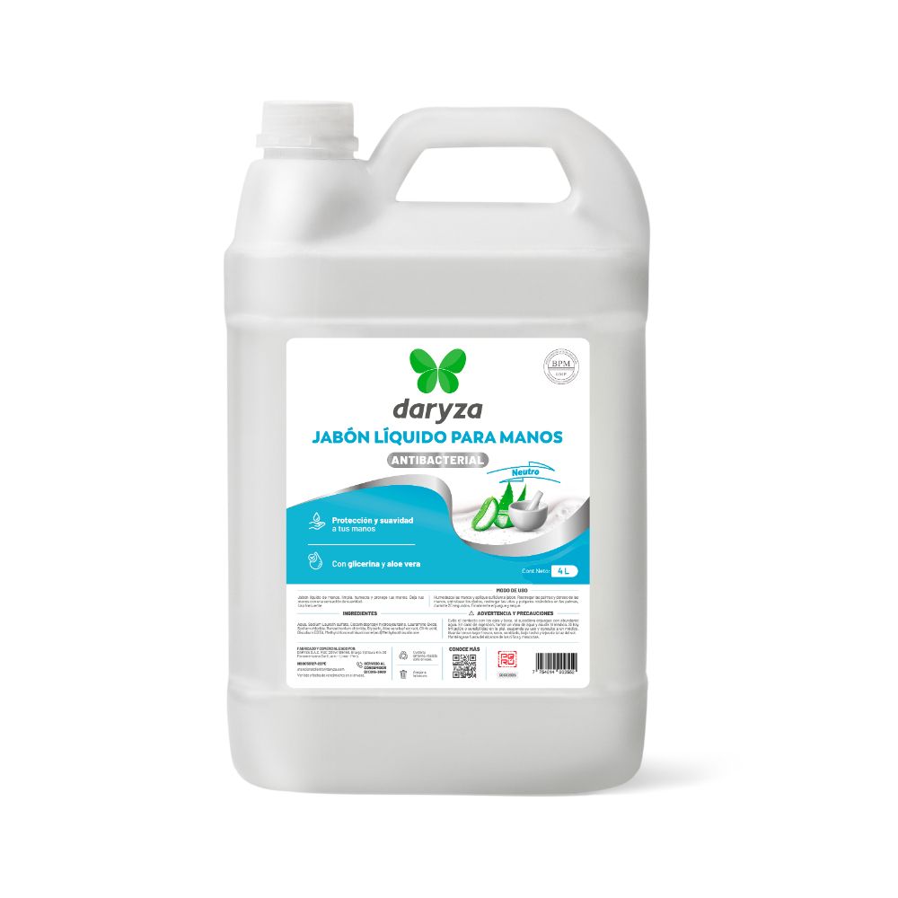 Jabon liquido antibacterial neutro x 4lt Daryza