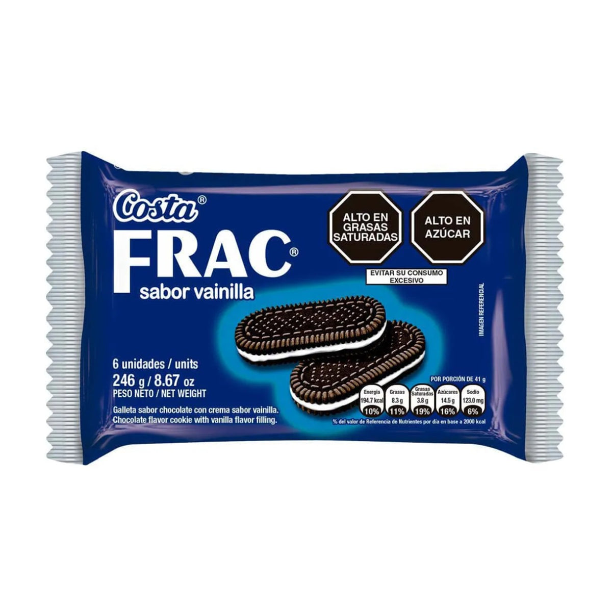 Galleta frac vainilla 41 gr pack x 6 un Costa