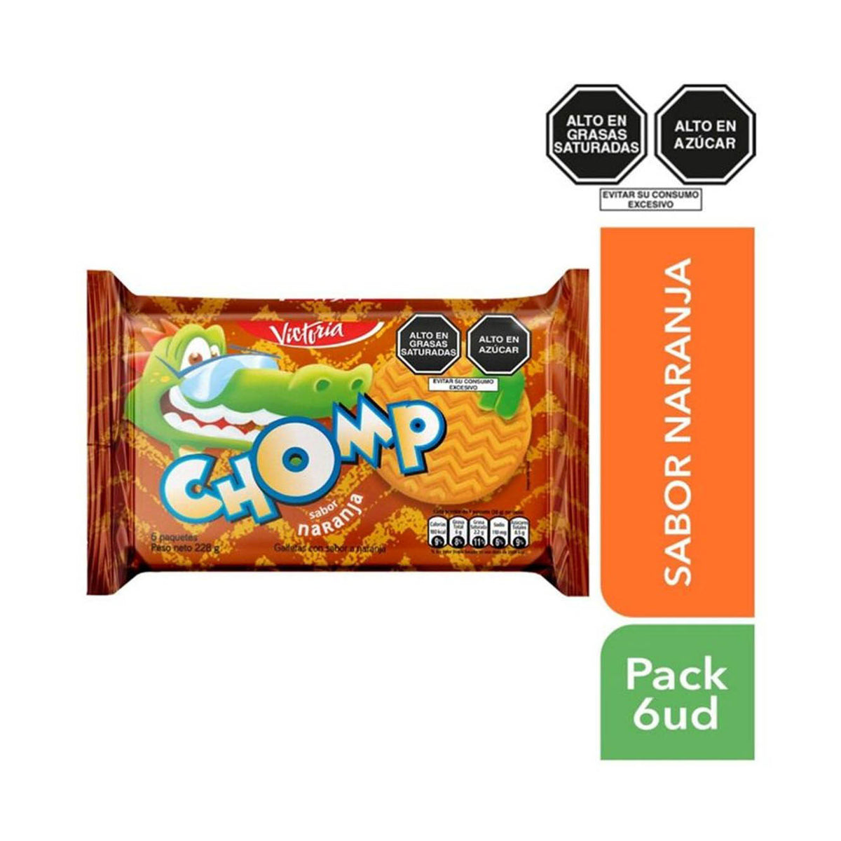 Galleta Chomp naranja 38gr pack x 6 unidades Victoria