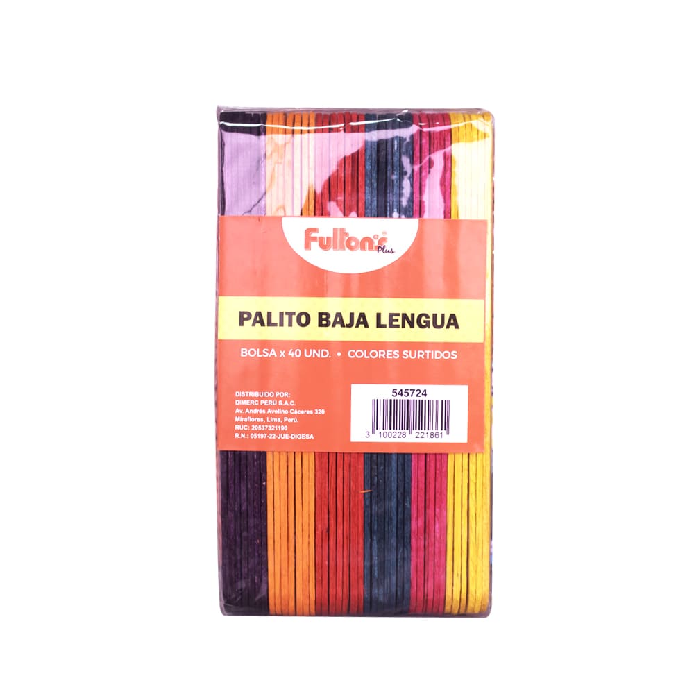 Palito baja lengua colores x 40 unidades