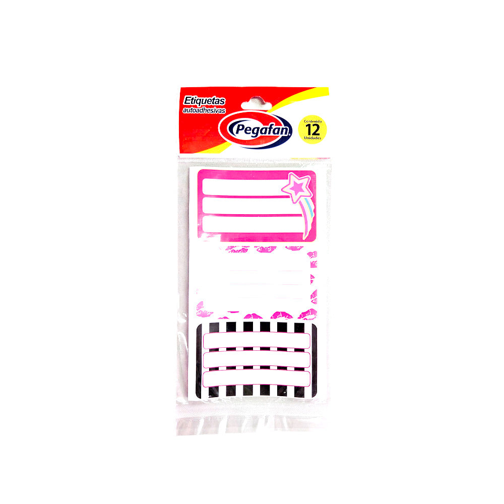 Etiqueta escolar pink x12und