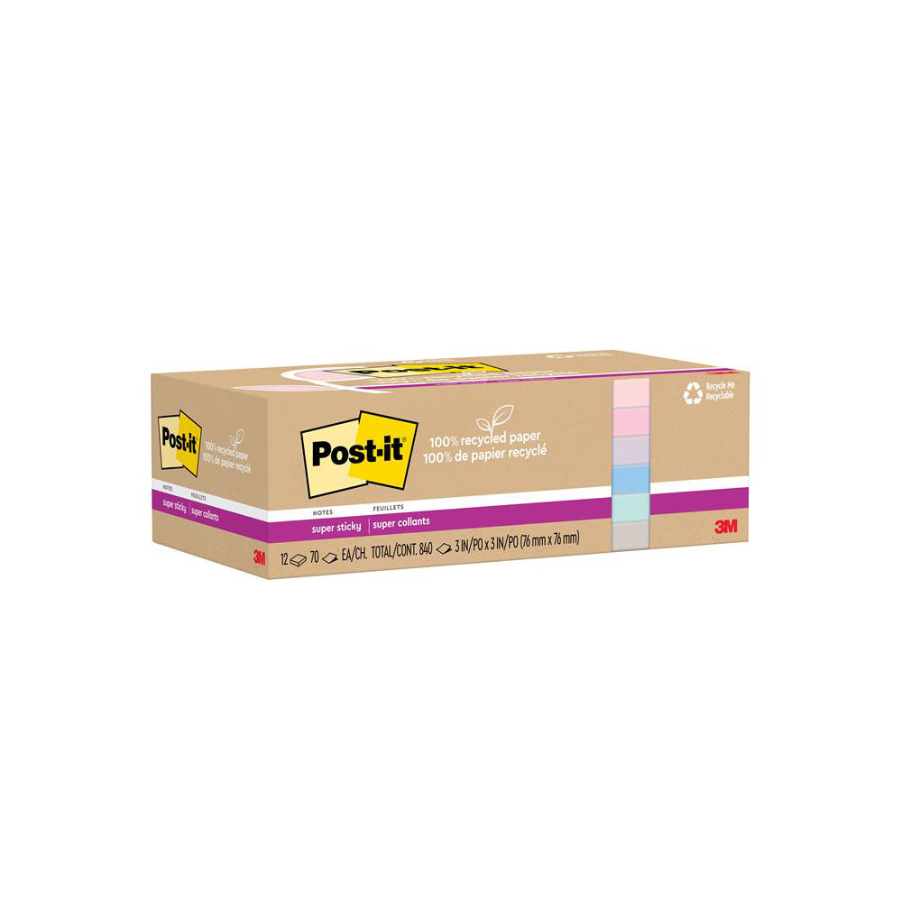 Notas adhesivas 3x3 pulgadas 140 hojas 6 colores pasion 654 12SSNRP Post it