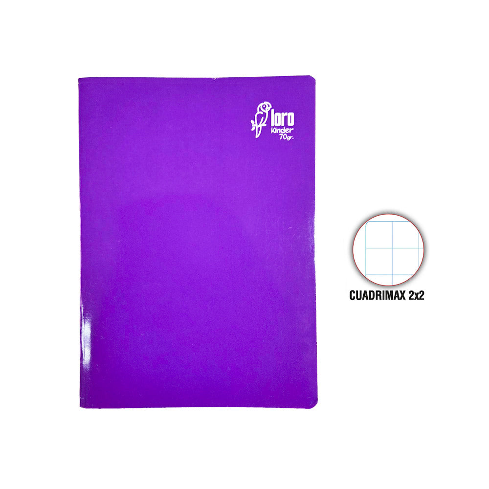 Cuaderno engrapado cuadrimax 2x2 A4 80 hojas morado Loro