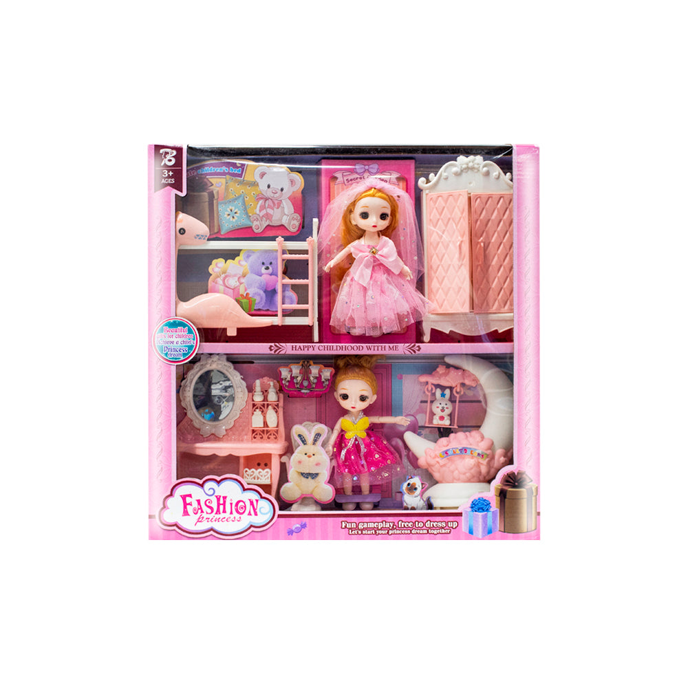Set mini muñecas fashion con accesorios
