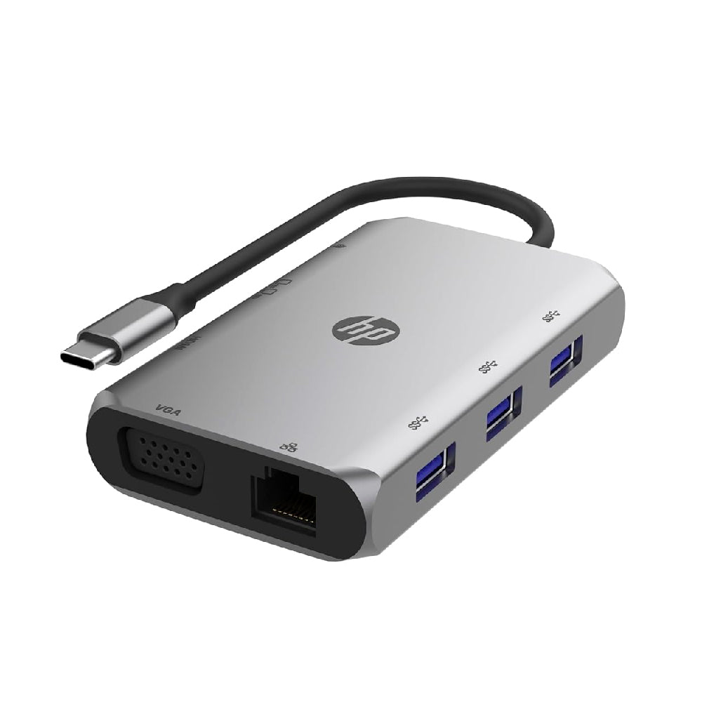 Hub USB-C 9 en 1 VGA HDMI RJ45 PD 100W DHC-TC236 HP