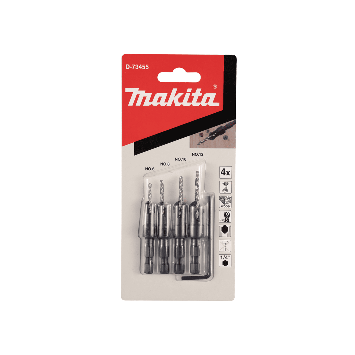 Juego de brocas avellanadas 4 piezas Makita