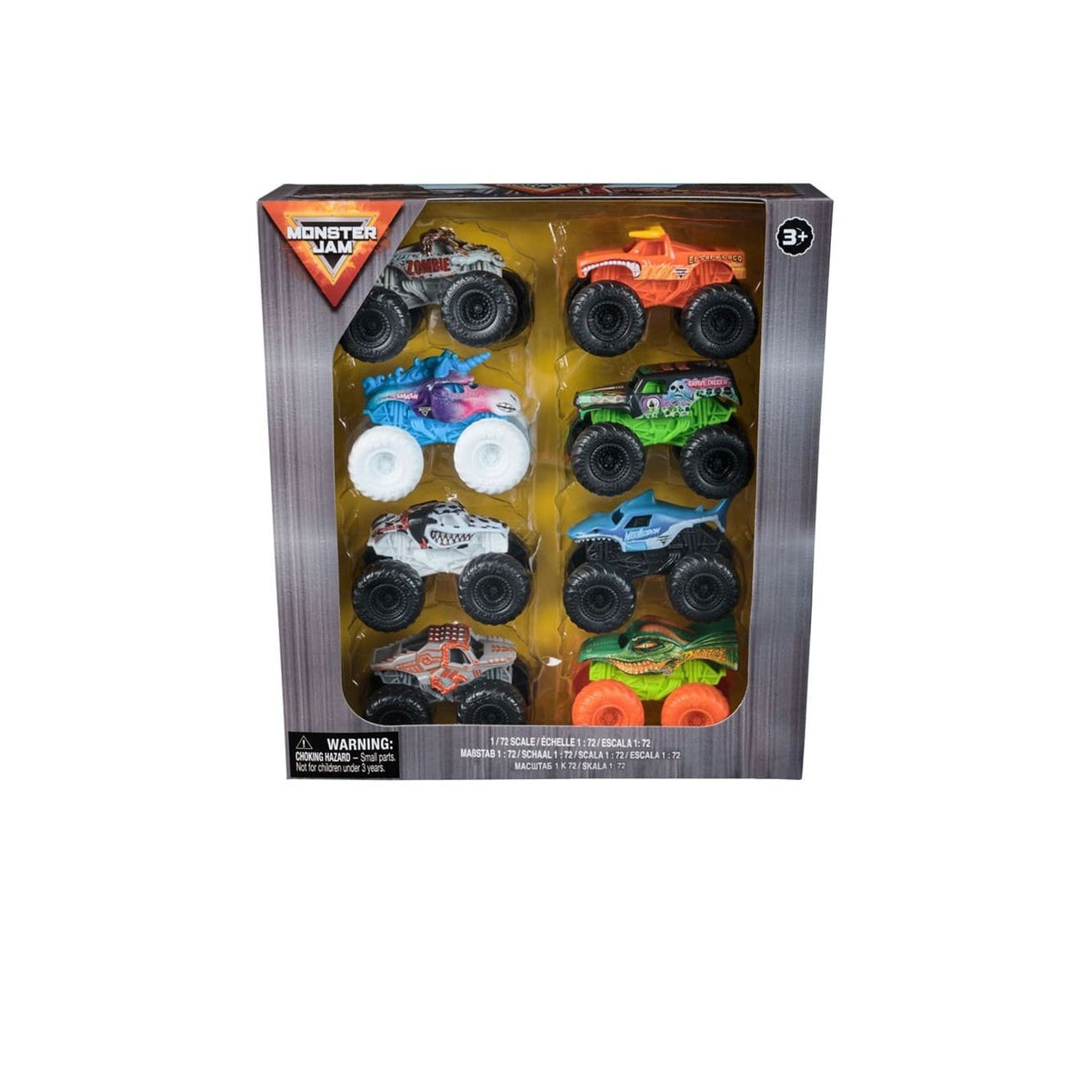 Pack 8 vehiculo 1:72 monster jam
