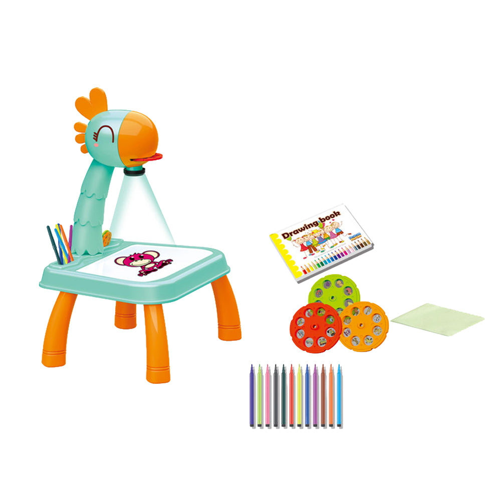 Mesa con proyector flamingo para dibujar