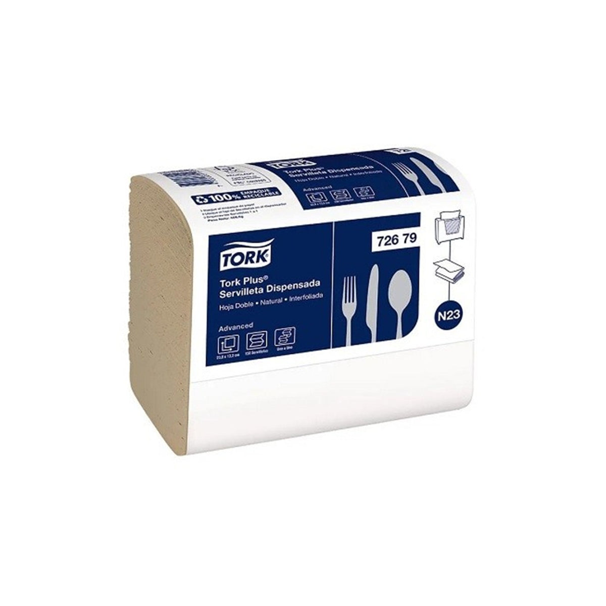 Servilleta Plus H/Sencilla 150H Natural Tork