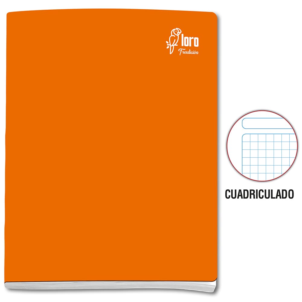 Cuaderno engrapado cuadriculado A4x92 hojas Loro
