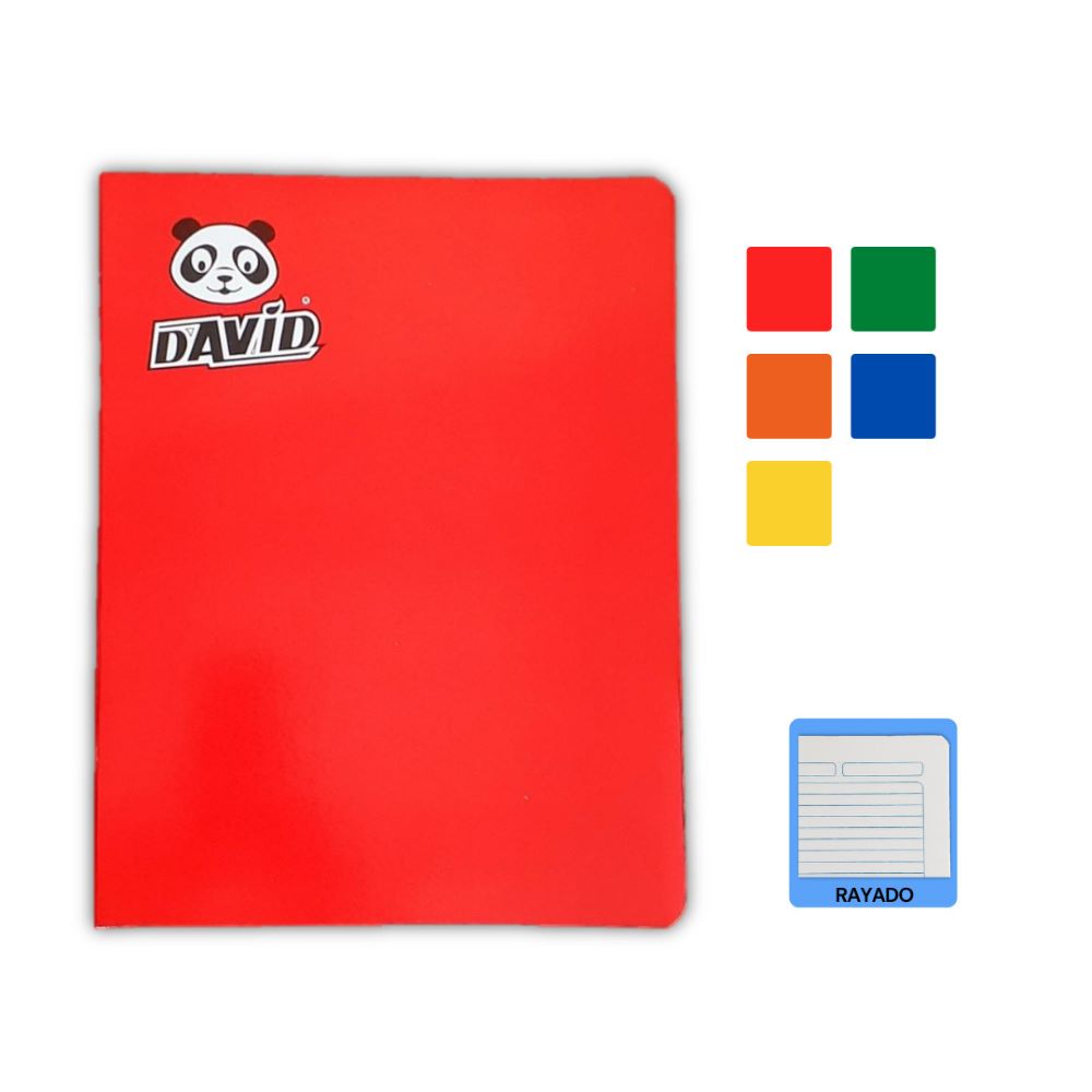 Cuaderno engrapado rayado A4x80 hojas David