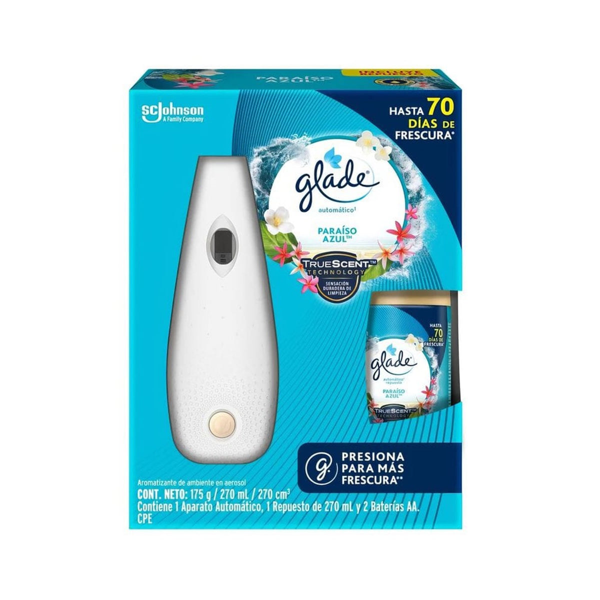 Dispensador con reposición automática paraiso azul 175 gr
