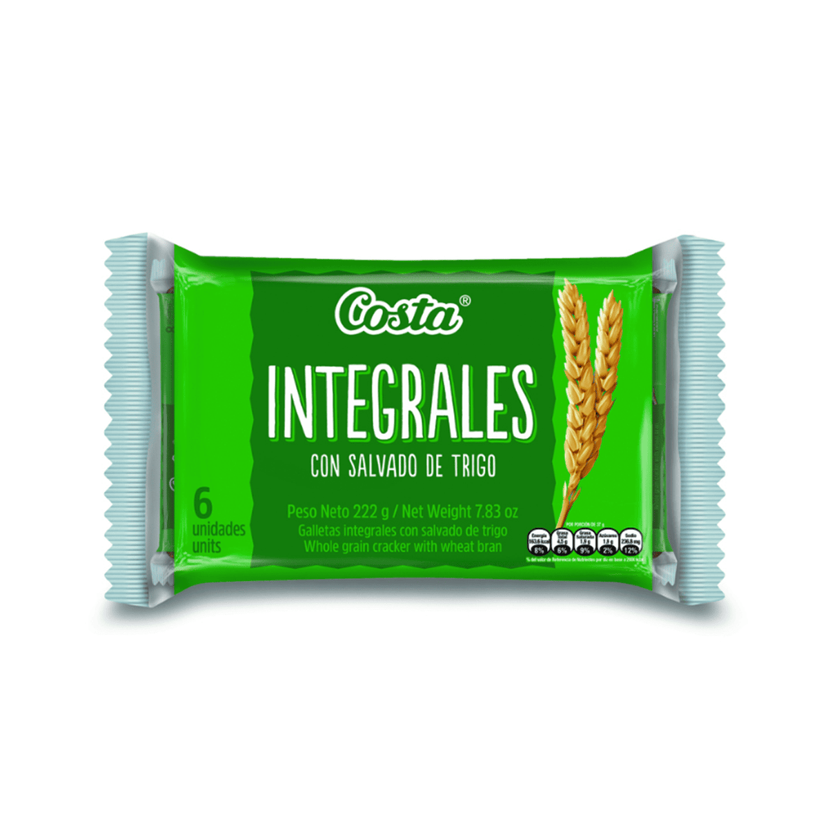 Galleta Integral 37 gr x 6 und Costa