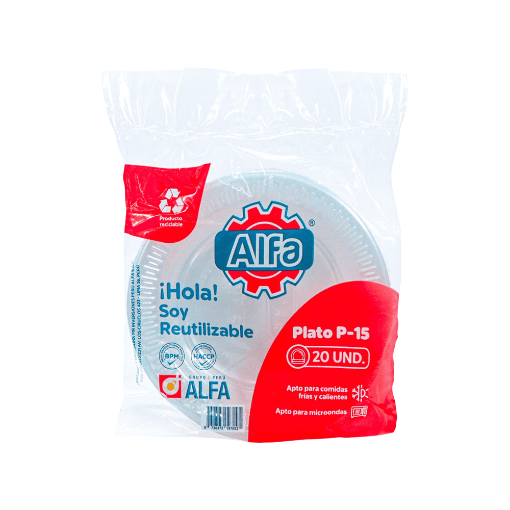 Plato descartable para postre pp #15 x 20 und blanco
