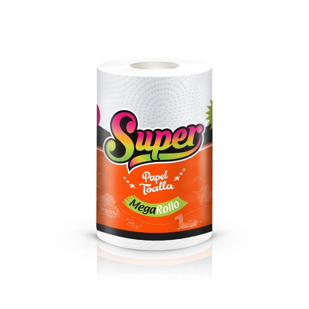 Papel toalla blanco doble hoja  19 mt x 1 rollo Super Megarollo