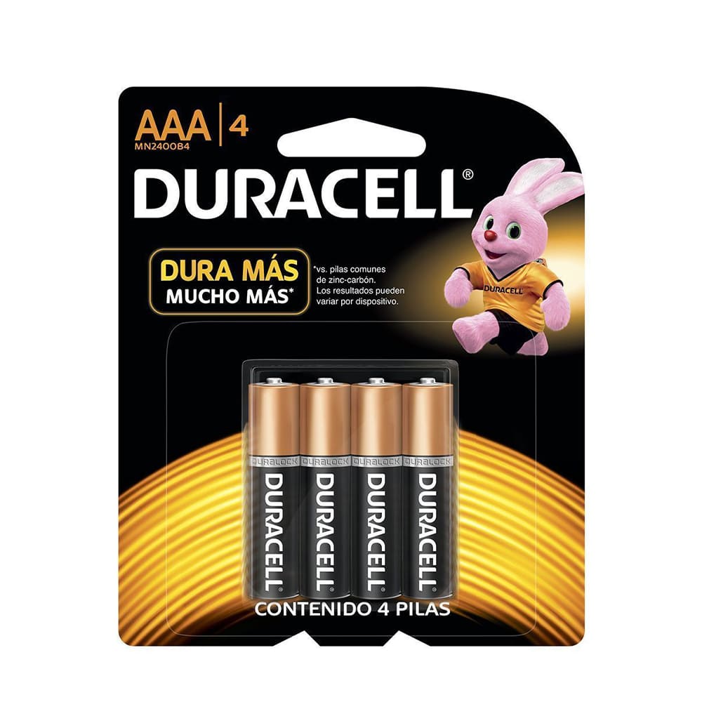Pila AAA x 4 unidades 1.5v Duracell