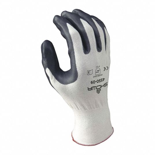 Guante con recubrimiento d/nitrilo multiproposito gris/blanco showa