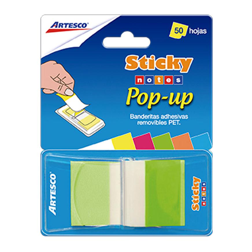Banderitas pop up x 50h verde neón Artesco