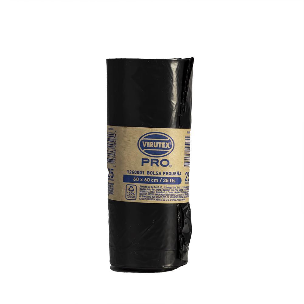 Bolsa para basura con faja 35L 60x60cm rollo x 25 unidades Virutex