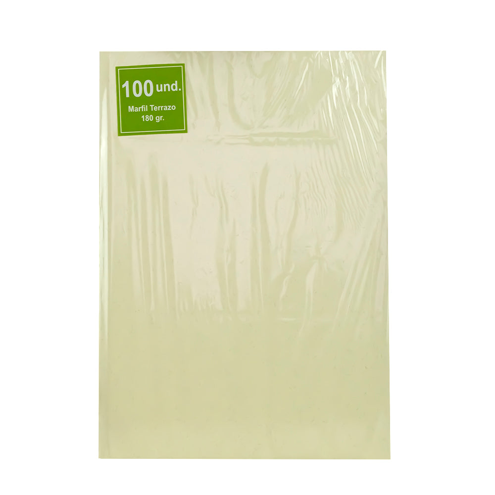 Cartulina marfil terrazo 180gr A4 x 100 unidades Favini