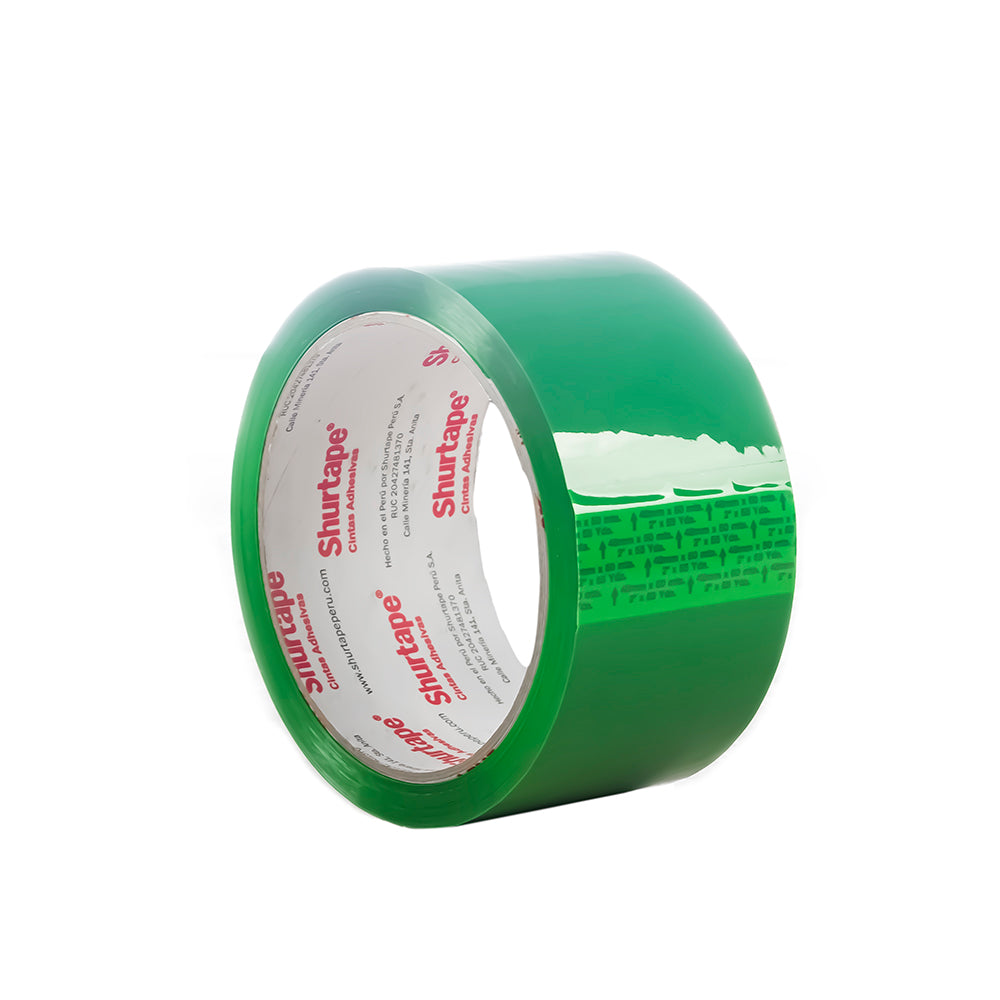 Cinta de embalaje verde 2" x 55 yardas (a 45) Shurtape