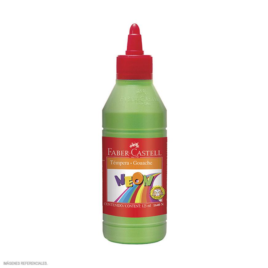 Témpera neón verde 250 ml Faber Castell