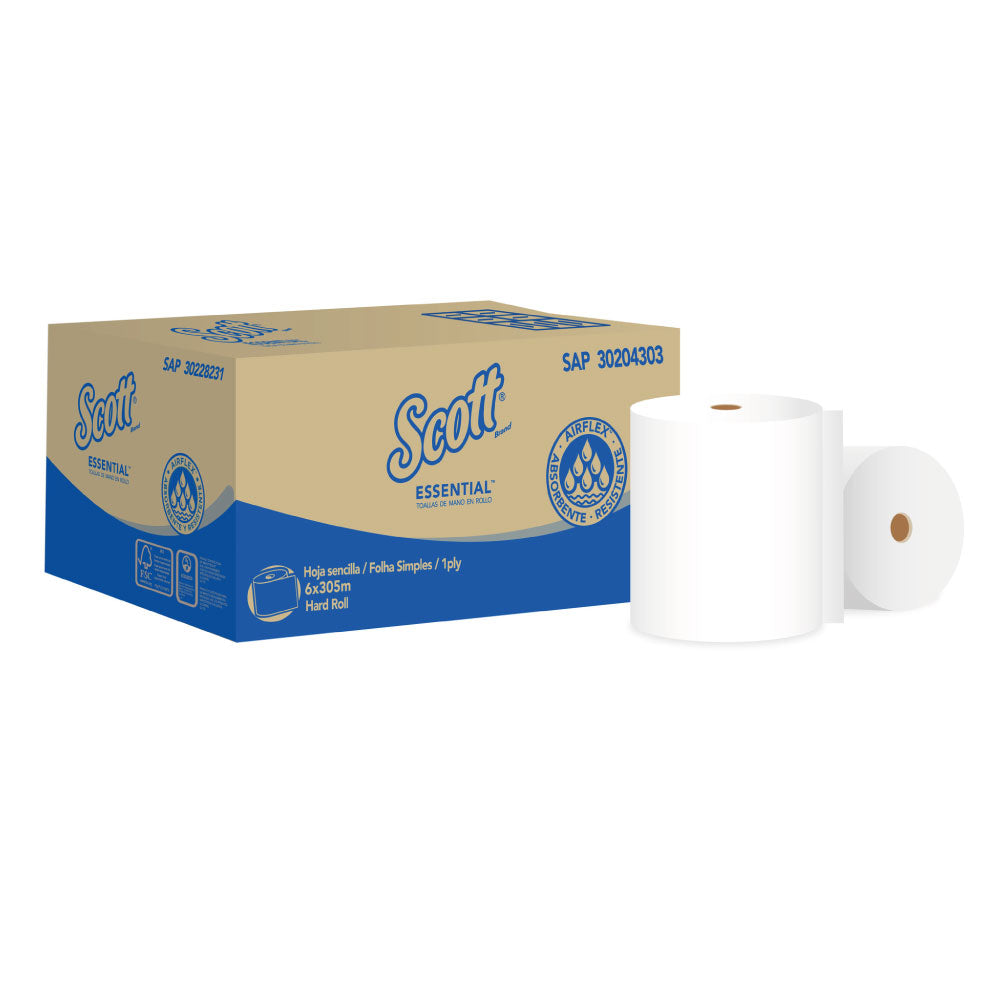 Papel toalla blanco una hoja 305 mt x 6 rollos 28 gr Scott