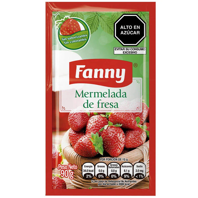 Mermelada fresa sachet 90 gr fanny