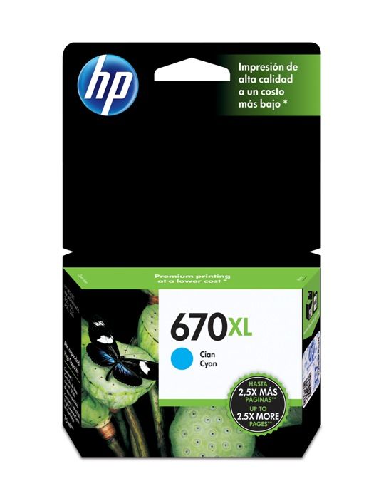 TINTA CZ118AL 670XL 3525/4615/4625/5525 CYAN HP