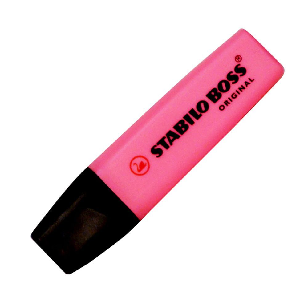 Resaltador rosado boss stabilo