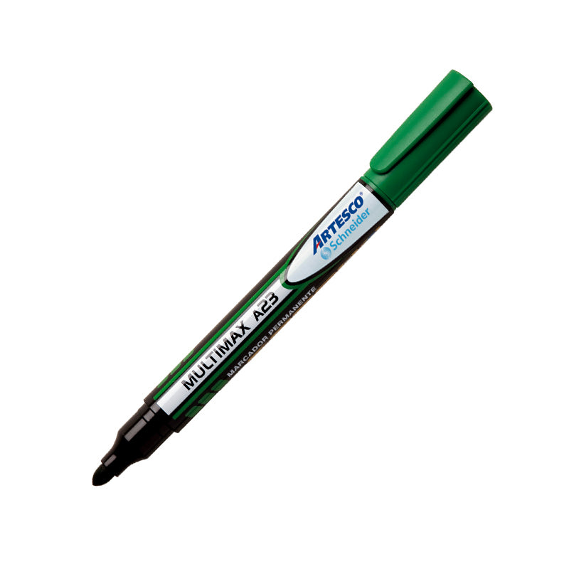 Plumón permanente punta redonda verde a-23 Artesco