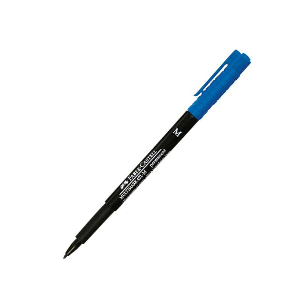 Plumón permanente 421-m azul Faber Castell