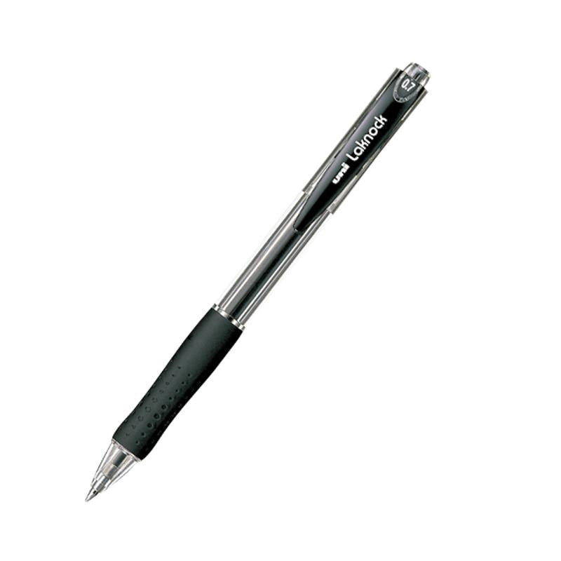 Lapicero negro laknock sn 100 retráctil 0.7 mm uniball