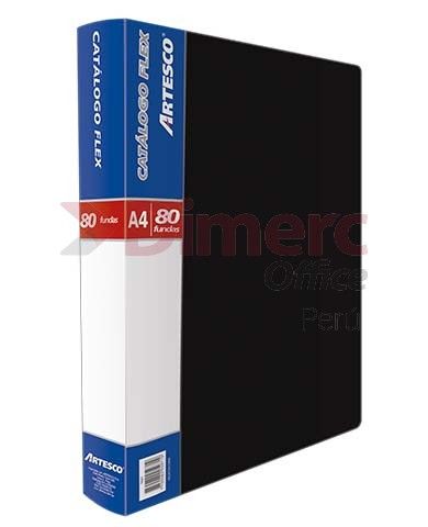 Catálogo A4 x 80 fundas negro flex artesco