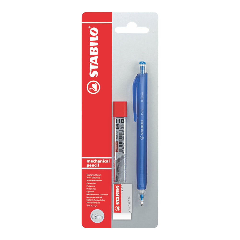 Portamina 3555 + minas + borrador gratis set colores surtidos Stabilo