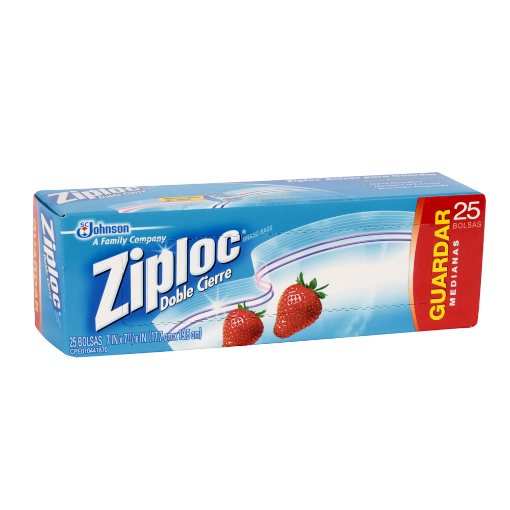 Bolsas guardar mediana 17.7 x 19.5cm x 25 und Ziplocon