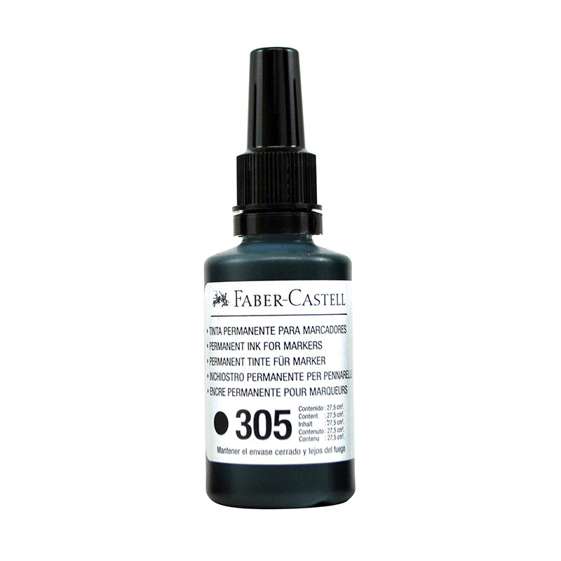 Tinta recarga para plumón permanente negro 305 27.5ml Faber Castell